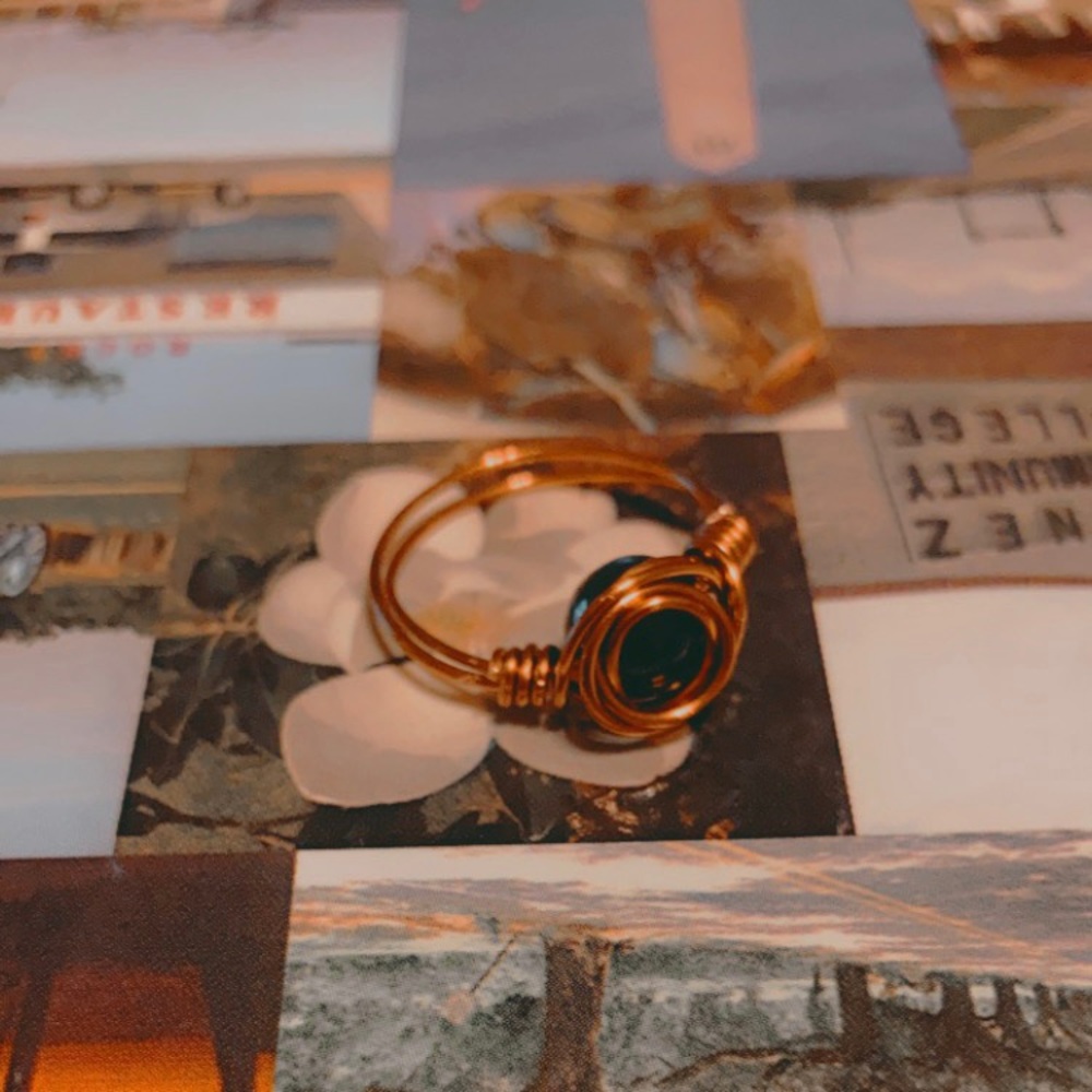 Handmade Wire Wrap Ring Birth Stone Good Luck - Picture 9 of 14